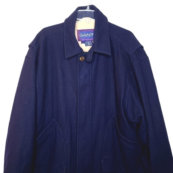 GANT The Yankee vintage wool men's xl navy blue button down formal coat jacket - Picture 3 of 16